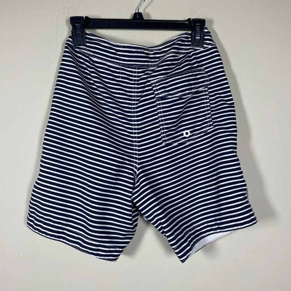 Hollister Men's Black & White Stripe Board Shorts Beach Size: Small